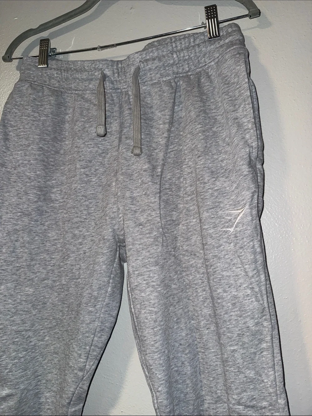Gym Shark Light Gray Athletic Joggers with Subtle Logo